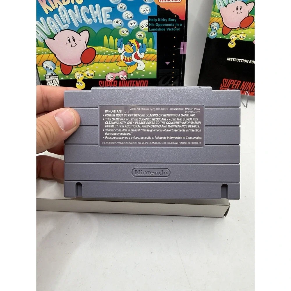 KIRBY'S AVALANCHE NINTENDO SNES COMPLETE CIB TESTED AUTHENTIC Fast Shipping